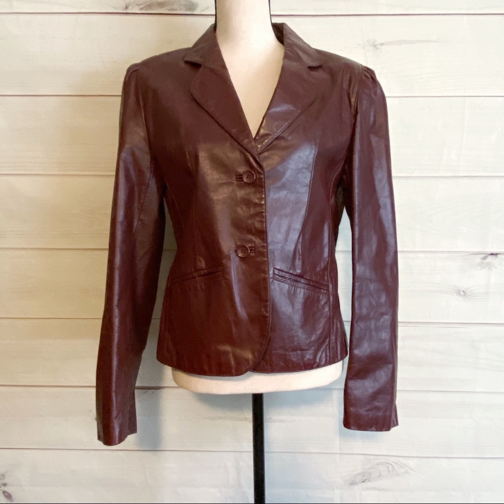 Berman’s VTG Leather Red Blazer Style Jacket